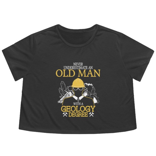 Discover Never Underestimate Old Man With Geology Degree Flowy Cropped Tees