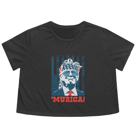 Discover Donald Trump Flowy Cropped Tees Murica 4th of July Patriotic American Party USA Flowy Cropped Tees