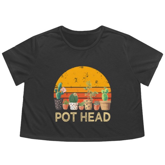 Discover Pot Head Stone Flowers Flowy Cropped Tees