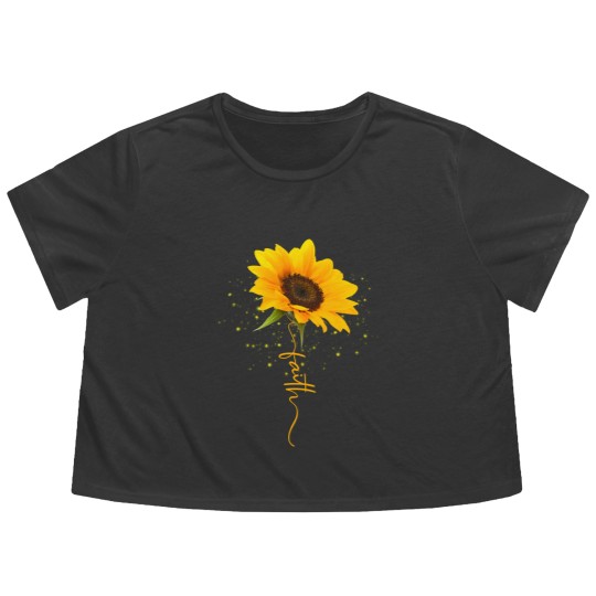 Discover Sunflower Flowy Cropped Tees Faith Beautiful yellow sunflower sunflower blooms funny