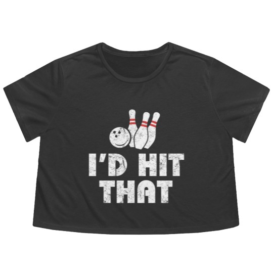 Discover Bowling Flowy Cropped Tees - I'd Hit That - Vintage - Gift For Bowlers Flowy Cropped Tees