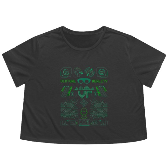 Discover Virtual Reality VR Retro Gamers Flowy Cropped Tees