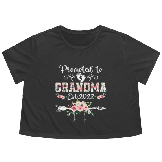 Discover Promoted To Grandma Floral Leveled Up To Grandma Flowy Cropped Tees