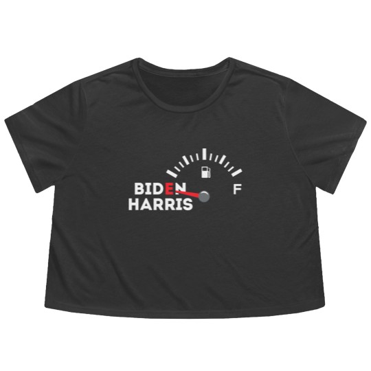 Discover Funny Biden Gas Flowy Cropped Tees | Empty Fuel Tank Gas Shortage Flowy Cropped Tees
