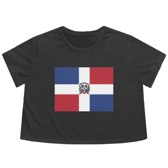 Discover AIFRIS Dominican Republic Flag Cotton Flowy Cropped Tees