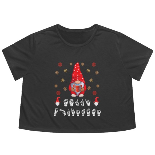 Discover Asl Merry Christmas American Sign Language Flowy Cropped Tees