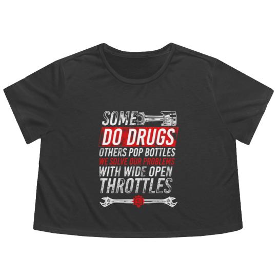 Discover Wide Open Throttle Flowy Cropped Tees - Car or Truck Racing Flowy Cropped Tees