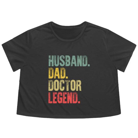 Discover Mens Funny Vintage Flowy Cropped Tees Husband Dad Doctor Legend Retro Flowy Cropped Tees