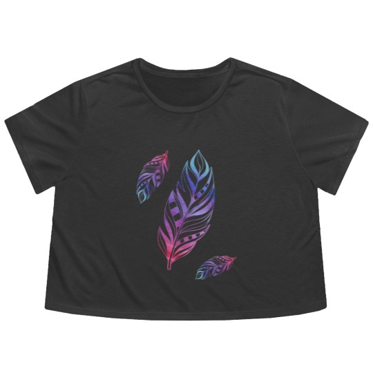 Discover Colorful Feathers Indian Heritage Native American Flowy Cropped Tees