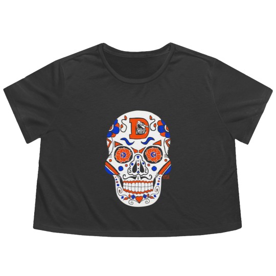 Discover America's Finest Apparel Denver Sugar Skull - Men's Flowy Cropped Tees