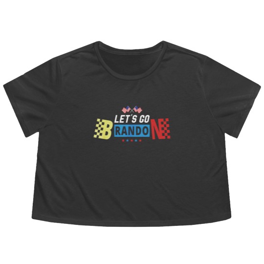 Discover Let's Go Brandon Flowy Cropped Tees