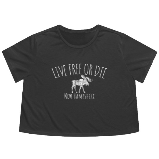 Discover Live Free or Die New Hampshire Flowy Cropped Tees