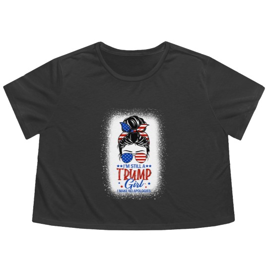 Discover I'm Still A Trump Girl I Make No Apologies Trump 2024 Women Flowy Cropped Tees