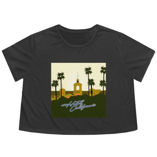 Discover Eagles Hotel california Flowy Cropped Tees