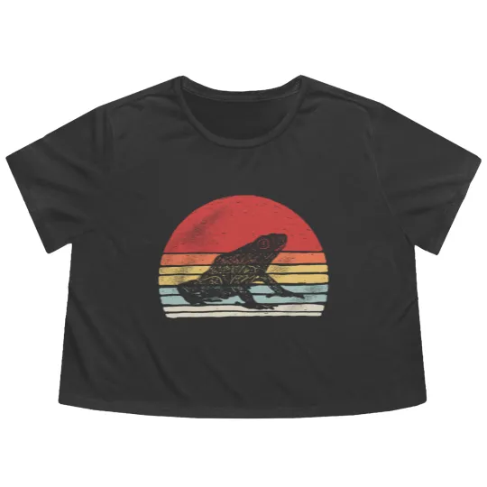 Discover Vintage Retro Poison Dart Frog Flowy Cropped Tees