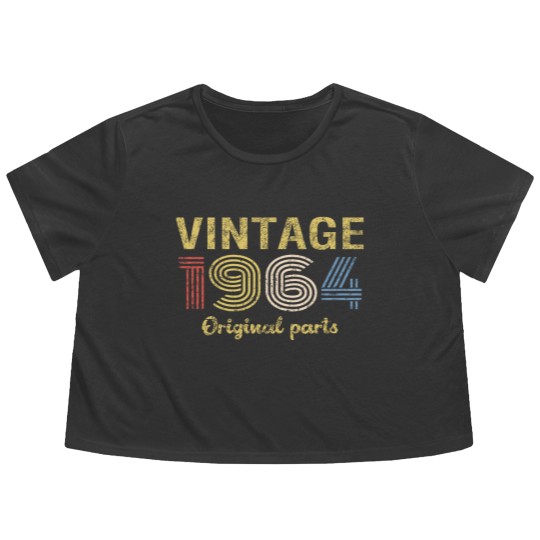 Discover 57th Birthday Flowy Cropped Tees for Men - Retro Birthday - 1964 Original Parts