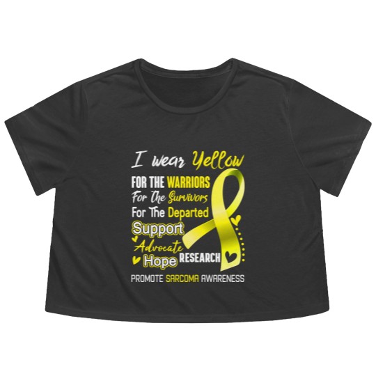 Discover I Wear Yellow For Sarcoma Awareness Support Sarcoma Warrior Gifts - Sarcoma Awareness - Flowy Cropped Tees