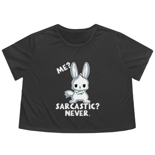 Discover Funny Bunny Me Sarcastic Never Rabbit Gift Flowy Cropped Tees