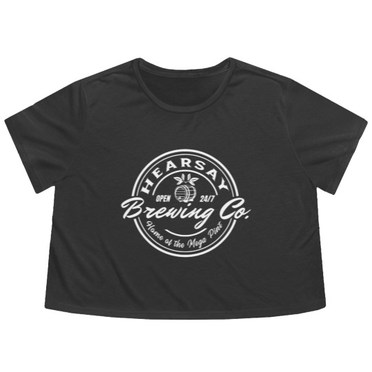 Discover Hearsay Brewing Co Flowy Cropped Tees, Johnny Depp Hearsay Flowy Cropped Tees, Home Of The Mega Pint Flowy Cropped Tees