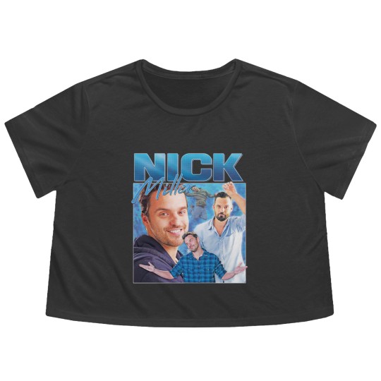 Discover Nick Miller Homage Flowy Cropped Tees Flowy Cropped Tees Top Funny TV Icon Gift Men's Women's Girl