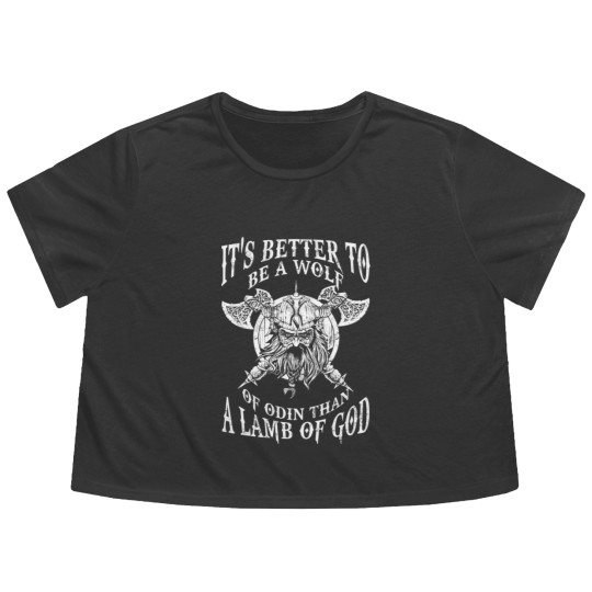 Discover Be a wolf of Odin - Better than a lamb of God Flowy Cropped Tees
