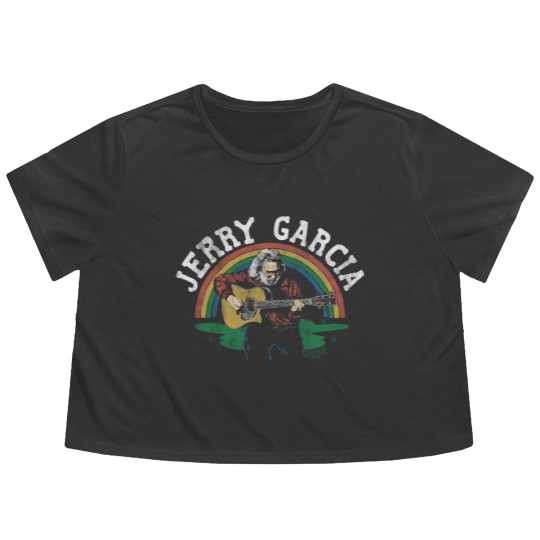 Discover Jerry Garcia Band Jerry & Guitar Vintage Style Adult Short Sleeve Flowy Cropped Tees Graphic Tees