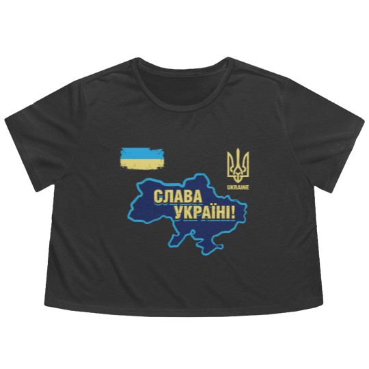 Discover Glory to Ukraine Map Football Team Flowy Cropped Tees