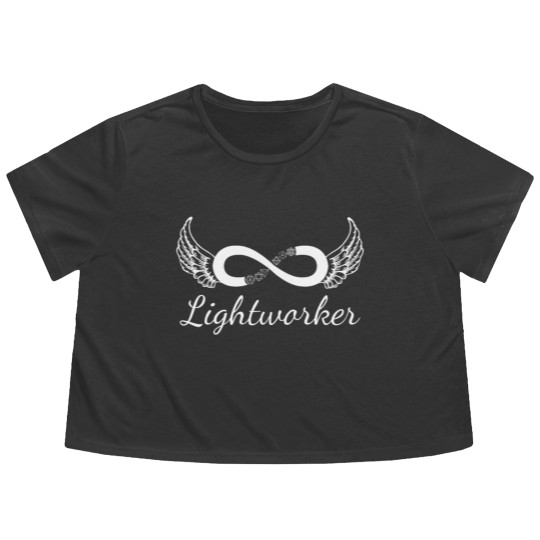 Discover Lightworker Infinity Angel Wings Flowy Cropped Tees