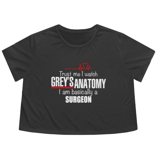 Discover Womens Short Sleeve Funny Flowy Cropped Tees with Sayings Trust Me I Watched Greys Anatomy Im Basically a Surgeon Flowy Cropped Tees