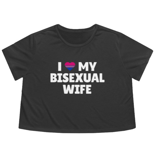 Discover Bisexual Pride - I Love My Bisexual Wife Flowy Cropped Tees