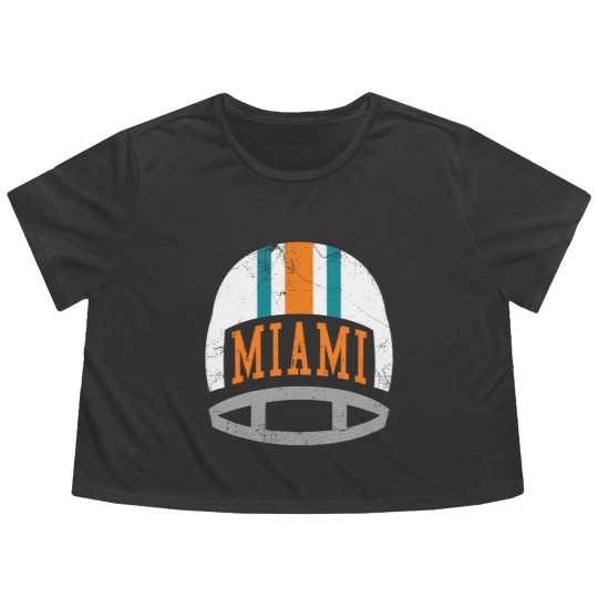 Discover Miami Retro Helmet - Aqua - Dolphins - Flowy Cropped Tees