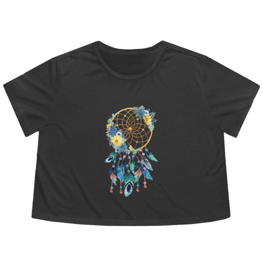 Discover Hippie Dream Catcher Boho Dreamcatche Flowy Cropped Tees