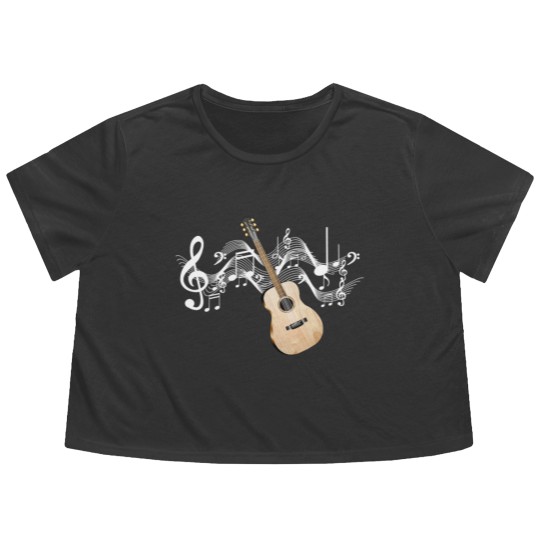 Discover Acoustic Guitar Flowy Cropped Tees
