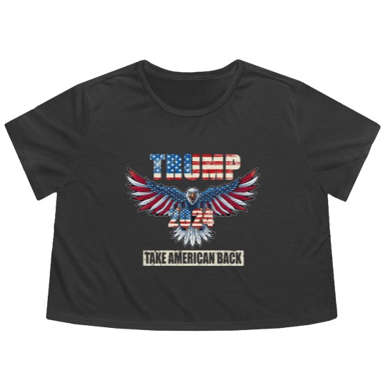 Discover Trump 2024 Flag Take America Back Men Women - Trump 2024 Flowy Cropped Tees