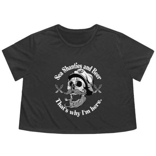 Discover Sea Shanties and Beer Sailors Pirate Flowy Cropped Tees Flowy Cropped Tees