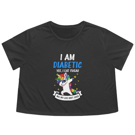 Discover Type 1 Diabetes Flowy Cropped Tees | Yes I Eat Sugar No Life Not Over - Type 1 Diabetes - Flowy Cropped Tees