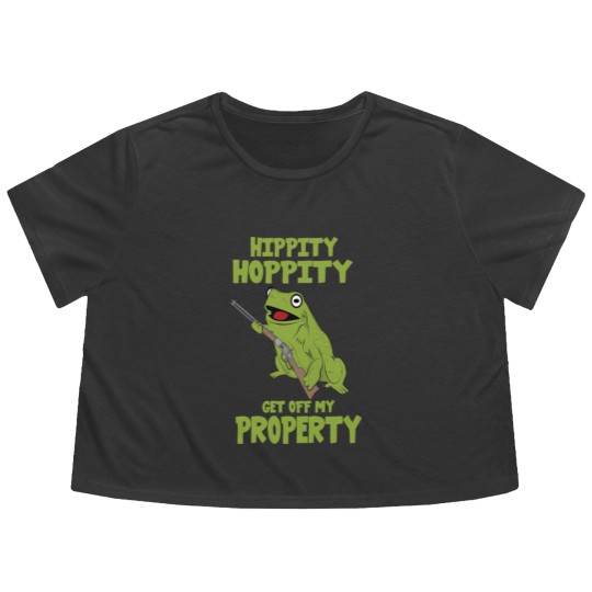 Discover hippity hoppity property get away from my property Flowy Cropped Tees