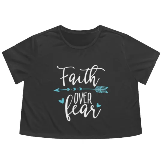 Discover Faith Over Fear - Faith Over Fear Apparel Flowy Cropped Tees