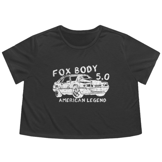 Discover Mustang Foxbody American Fox body stang Muscle classic Car 5.0L - Foxbody Mustang - Flowy Cropped Tees