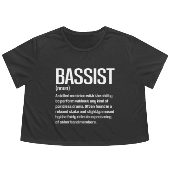 Discover Funny Bass Player Bassist Definition Flowy Cropped Tees