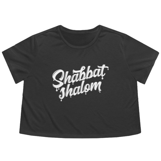Discover Shabbat Shalom Drip - Sabbath - Flowy Cropped Tees