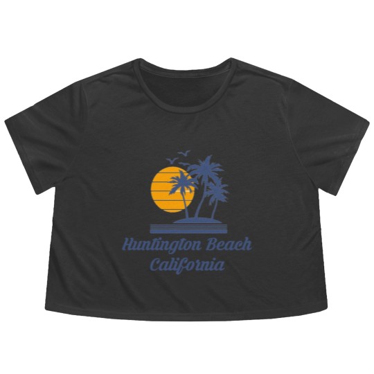 Discover Huntington Beach California Flowy Cropped Tees CA Tourist Gifts Flowy Cropped Tees