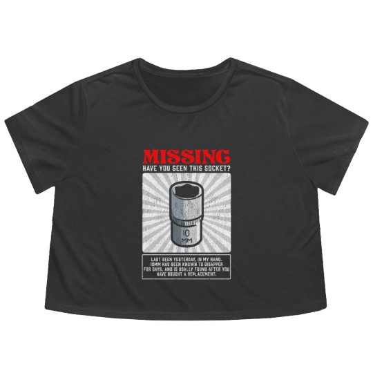 Discover Funny Mechanic 10mm Socket Missing Workshop Tool Flowy Cropped Tees