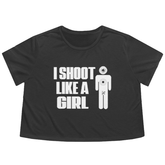 Discover I Shoot Like A Girl - Gun Shooting Funny Gift Flowy Cropped Tees
