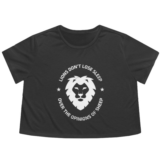 Discover Lions Don't Lose Sleep Over Sheep Distressed Graphic Flowy Cropped Tees