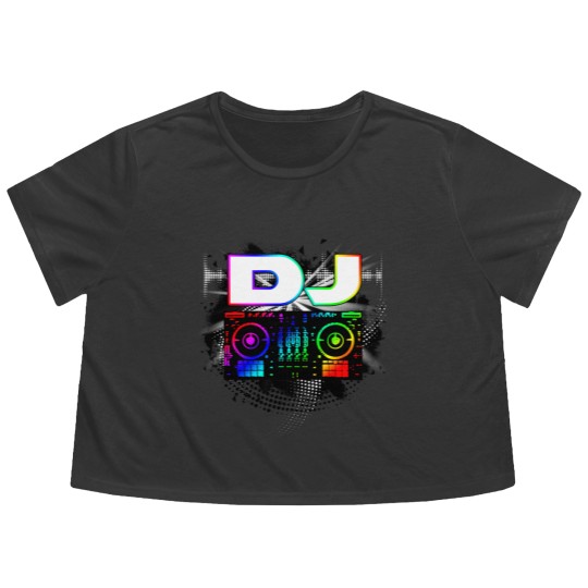 Discover Dj Music Lover Music Player Sound Cool Funny Gift Flowy Cropped Tees