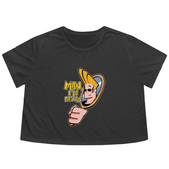 Discover Johnny Bravo™ "Man, I'm Pretty." Quote Essential Flowy Cropped Tees