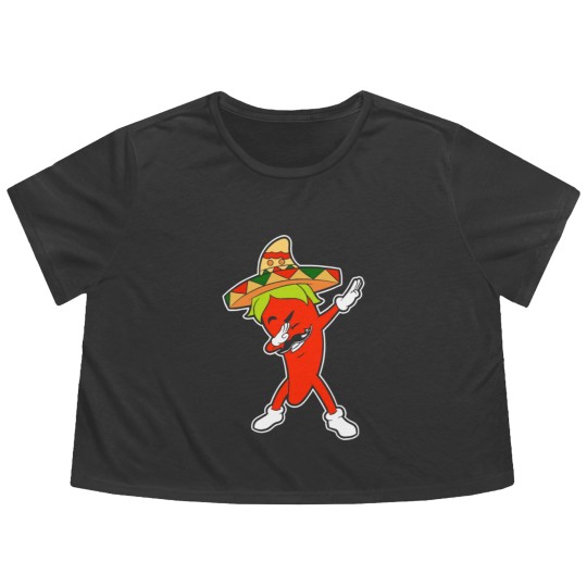 Discover Chili Dabbing Pepper Mexican Hot Jalapeno Dab Gift Flowy Cropped Tees