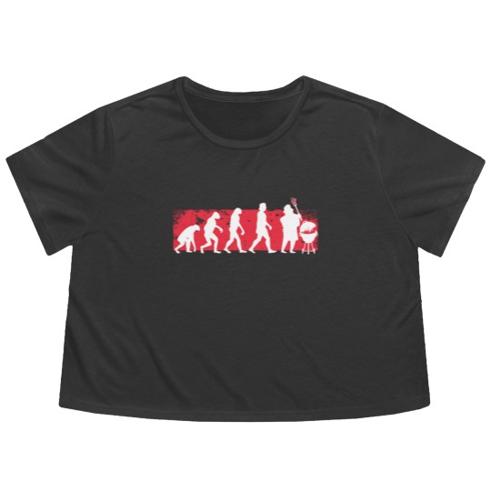Discover Grill Evolution BBQ Grilling Meat Gift For Dad Flowy Cropped Tees