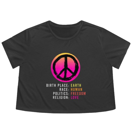 Discover Birthplace Earth-Race Human-Equality Flowy Cropped Tees